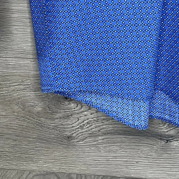 Ariat Button Down Blue Shirt Men's Medium Box Rose Pattern Long Sleeve Button Up - Picture 5 of 8